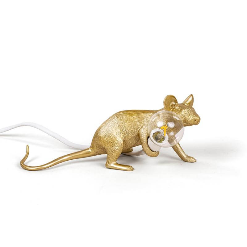 Gold Mouse Lamp - Lying Down